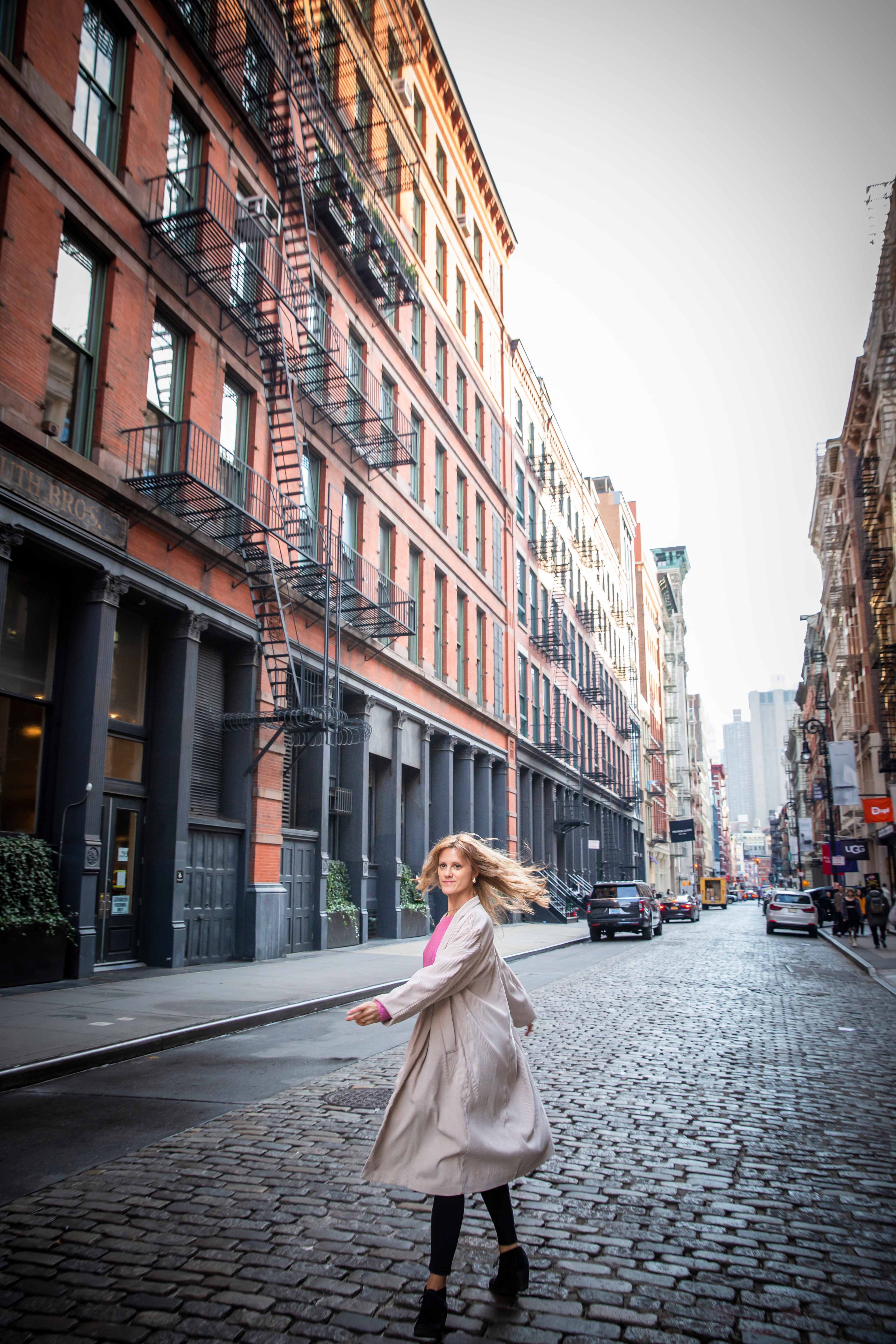 Director Maria Juranić on a Manhattan street